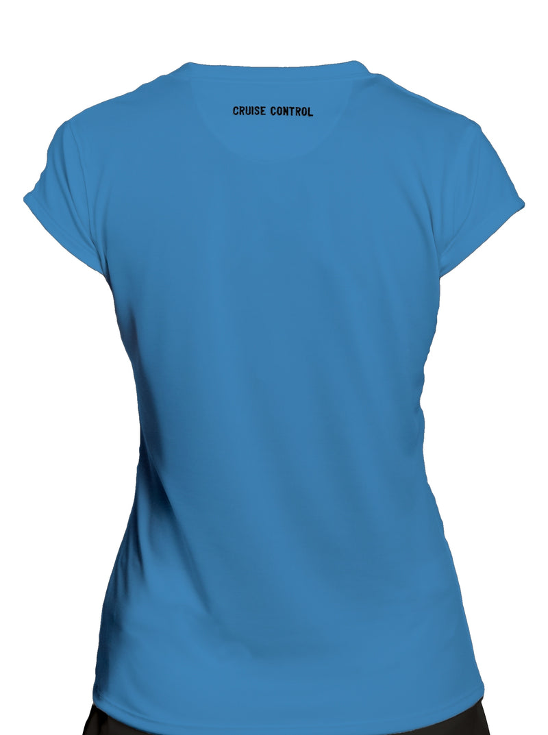 Women’s Athletic Workout Cap Sleeve T-Shirt in Blue