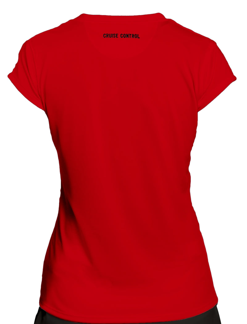 Women’s Athletic Workout Cap Sleeve T-Shirt in Red