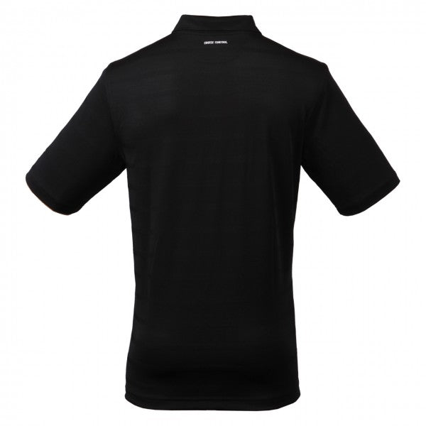 Men's Athletic Collared Jersey Pique Polo in Black