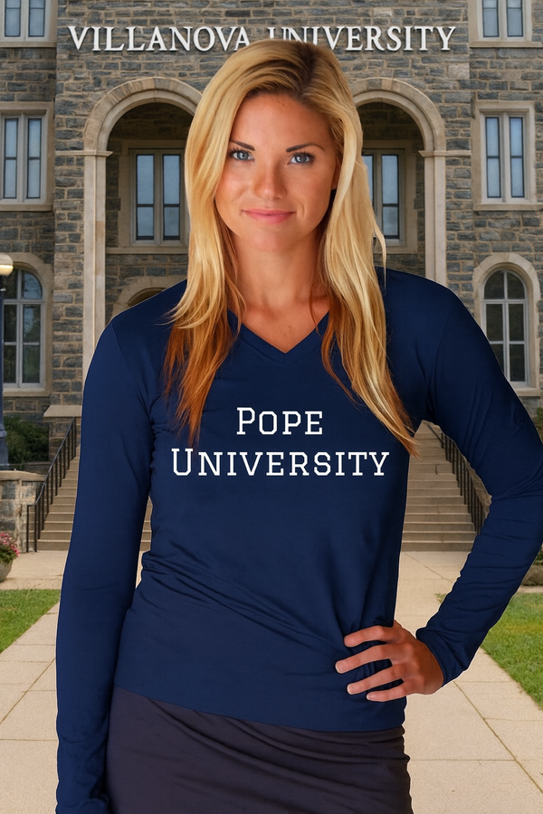 Women’s Pope University Navy Long Sleeve Performance Shirt