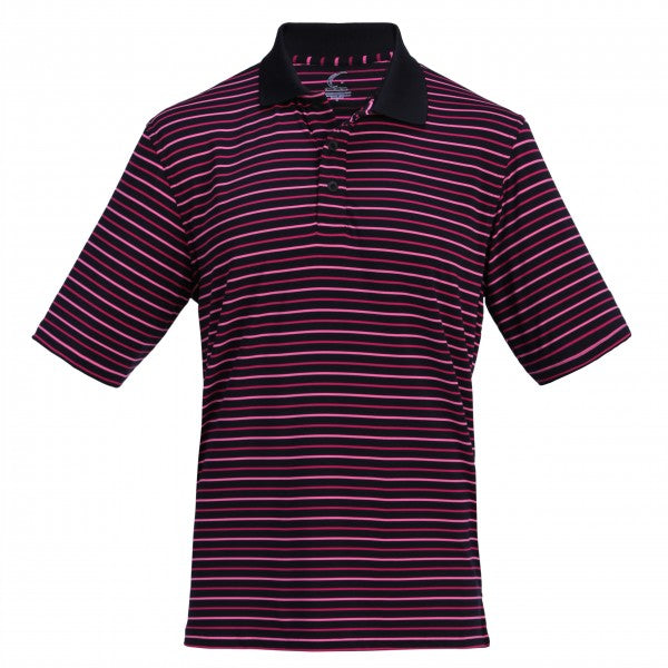 Striped Performance Polo - Left Chest Logo