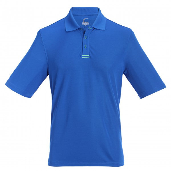 Men's Athletic Polo with Neon Trim in Blue