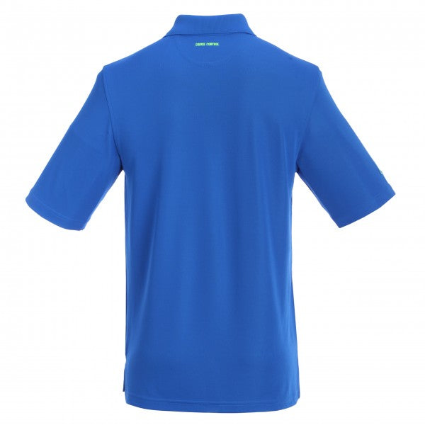 Men's Athletic Polo with Neon Trim in Blue