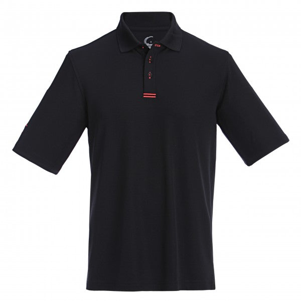 Men's Athletic Polo with Neon Trim in Black
