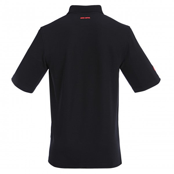 Men's Athletic Polo with Neon Trim in Black