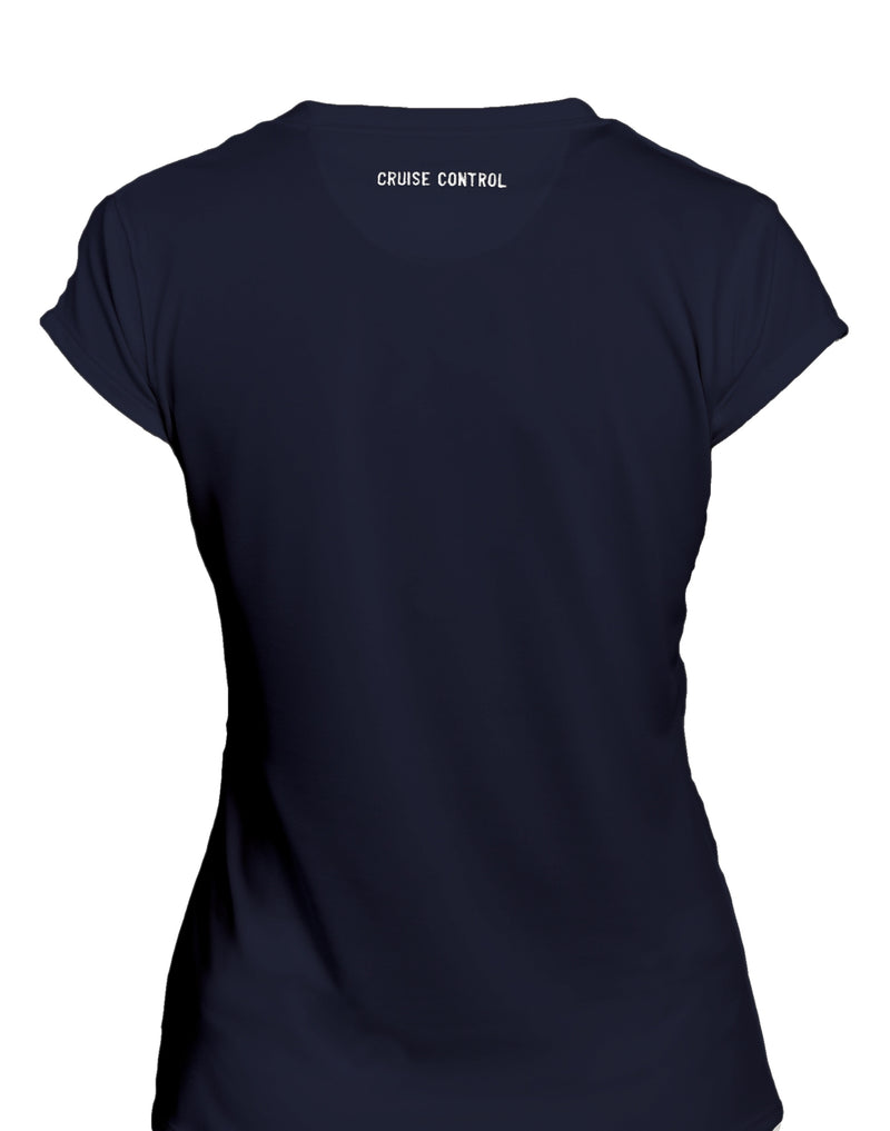 Women’s Athletic Workout Cap Sleeve T-Shirt in Navy