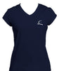Women’s Athletic Workout Cap Sleeve T-Shirt in Navy
