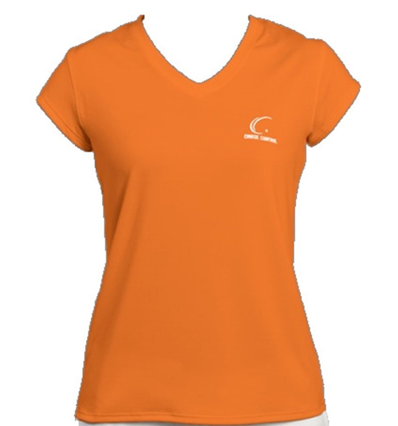 Women’s Athletic Workout Cap Sleeve T-Shirt in Orange