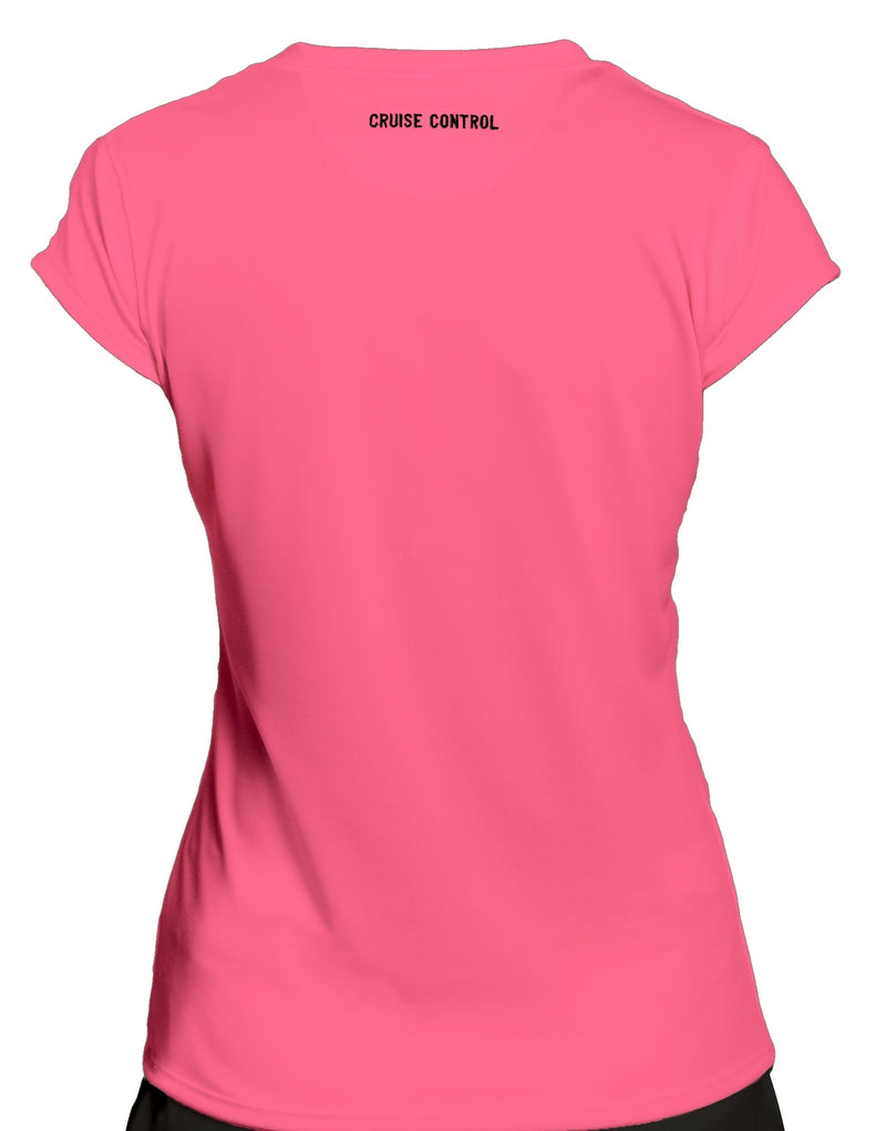 Women’s Athletic Workout Cap Sleeve T-Shirt in Pink