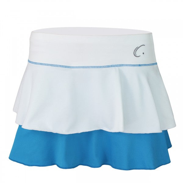 Women’s Double Layered Tennis Skort in White and Blue