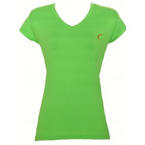 Women’s Athletic Workout Cap Sleeve T-Shirt in Lime Green