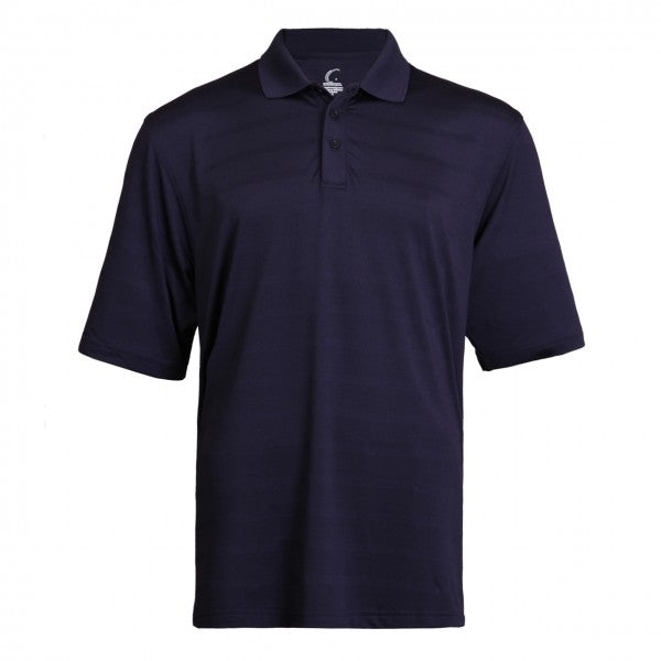 Men's Athletic Collared Jersey Pique Polo in Navy
