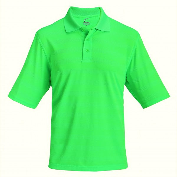 Men's Collared Jersey Pique Polo in Lime Green