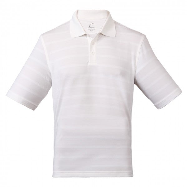 Men's Athletic Collared Jersey Pique Polo in White