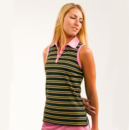 Resort Striped Sleeveless Polo