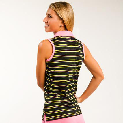 Resort Striped Sleeveless Polo