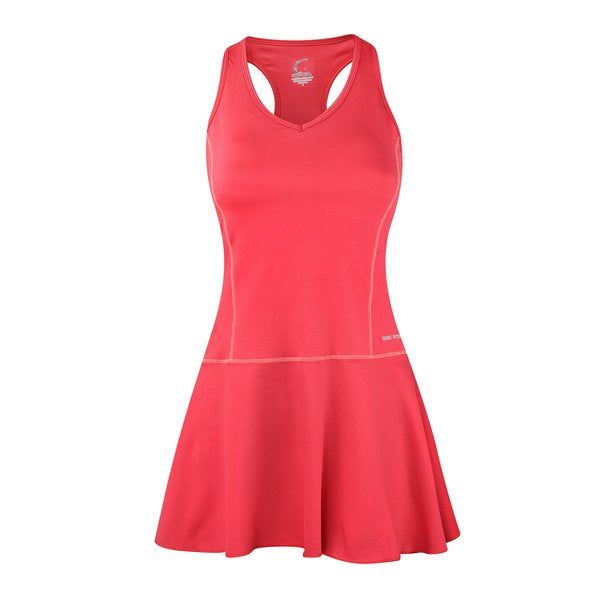 Women’s Tennis Fit & Flair Dress in Coral Pink